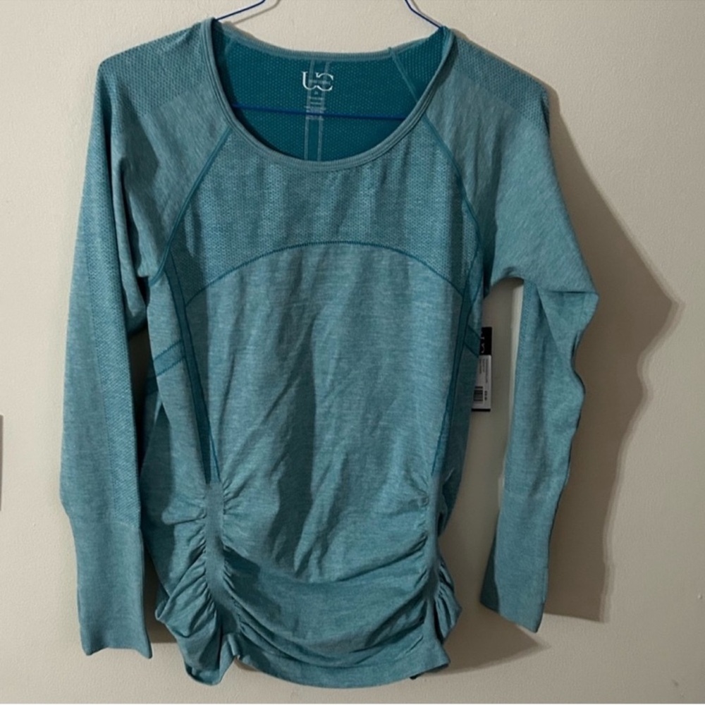 NWT UNDER CONTROL Women's Teal Long Sleeve Top SIZE 2x Workout